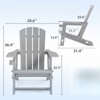 VisioGear Patio Adirondack Chair with Cup Holder, Outdoor Comfortable Set for Backyard, Gray, 31.4"*29.6"*36.4" - 2 of 4