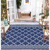 Orieon Outdoor Rug 60 x 96 in Waterproof Reversible Mat for Patio, Deck, Picnic, Porch – Plastic Straw Area Rug, Navy & White, Indoor/Outdoor Use - 4 of 4