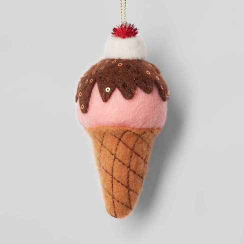 Miniature Wool Felt Ice-Cream Cones, Ice Cream, Fairy Garden, Felt