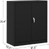 Acekool 35" Metal Storage Cabinet with 2 Adjustable Shelves and Locking Doors, Steel Cabinet for Garage, Office, Workshop, Black - 2 of 4