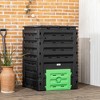 Outsunny 120 Gallon Compost Bin, Large Composter with 80 Vents and 2 Sliding Doors, Lightweight & Sturdy - 2 of 4