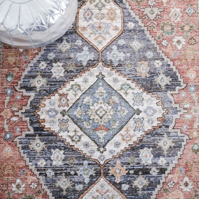 Handmade Blue Synthetic Square Area Rug 59"
