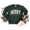Simply Sage Market Merry Vibes Varsity Thick Outline Sweatshirt - 3 of 4