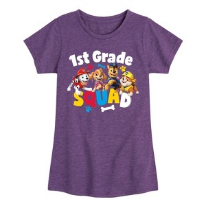 Girls' - Paw Patrol - 1st Grade Squad Marshall Skye Chase Rubble Fitted Short Sleeve Graphic T-Shirt - 1 of 4