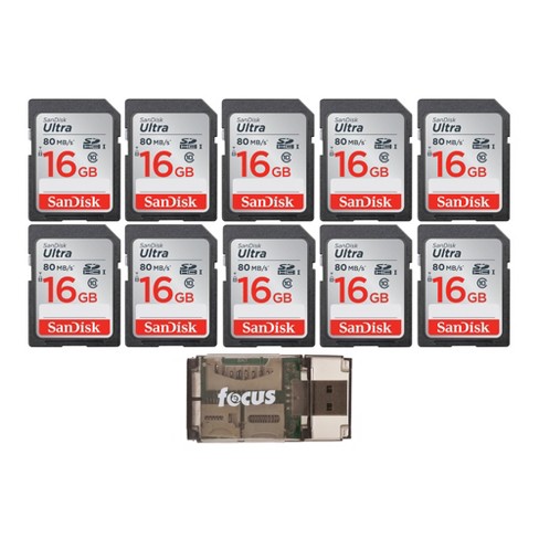 Sandisk Ultra 16gb Class Sd Card (10-pack) High Speed Usb : Target