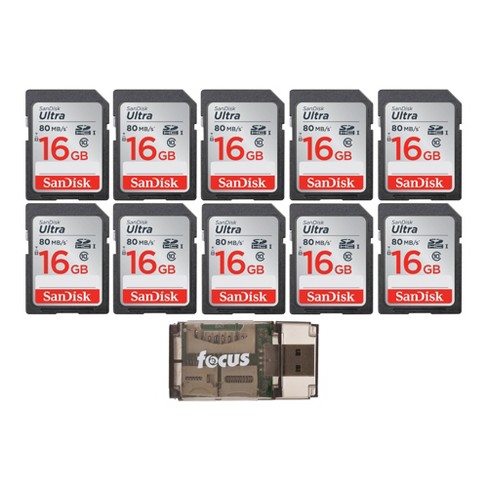 Minachting het einde Discriminatie op grond van geslacht Sandisk Ultra 16gb Class Sd Memory Card (10-pack) With High Speed Usb  Reader : Target