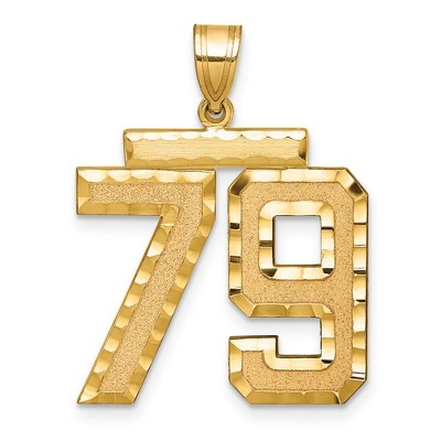 Black Bow Jewelry 14k Yellow Gold, Varsity Collection, Large D/C Pendant Number 79