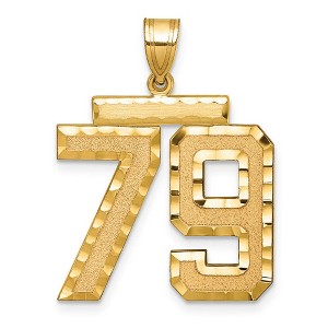 Black Bow Jewelry 14k Yellow Gold, Varsity Collection, Large D/C Pendant Number 79 - 1 of 3