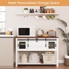 Garvee Entryway Table with Sliding Barn Doors, Sofa Table with Storage,Farmhouse & Industrial Console Table with Shelf, White - 4 of 4