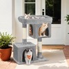 Cat Tree, 33.1-Inch Cat Tower, Cat Condo for Large Cats up to 16 lb, Large Cat Perch, 2 Cat Caves, Scratching Post, Cat Houses for Indoor - 4 of 4