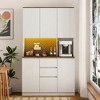 NicBex 74 Inch Tall Kitchen Pantry Storage Cabinet with Charging Station,LED Lights,6 Doors and 2 Drawers for Bathroom,Kitchen - 2 of 4