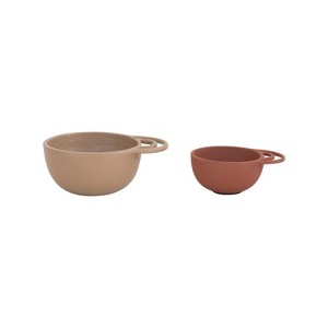Storied Home Decorative Textured Metal Bowls with Handles, 2 Colors, Set of 2 - 1 of 4