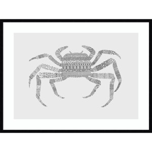 41" x 31" Crab by Bodflorent Wood Framed Wall Art Print - Amanti Art: Modern Decor, Giclee Lithograph, Hardwood Frame - 1 of 4