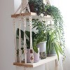 Attop Boho Wall Hanging Shelves Macrame Floating Plant Photos Wood Shelf for Bedroom Living Room Apartment Decor - 3 of 4