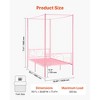 VEVOR Twin Size Canopy Bed Frame, Metal Canopy Bed with Minimalist Headboard & Four Posters Design, Heavy Duty Steel Slats Support, Pink - 3 of 4
