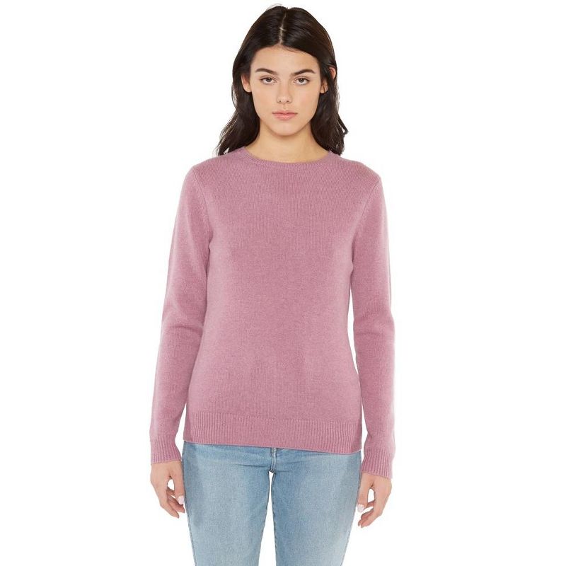 JENNIE LIU 100% Pure Cashmere Extra-ply Cozy Long Sleeve Crew Neck Sweater, 1 of 3