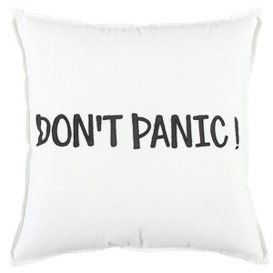 20"x20" Oversize Panic Poly Filled Square Throw Pillow - Rizzy Home: Cotton Duck, Embroidered, Reversible, Indoor Use - 1 of 4