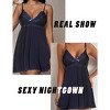 Avidlove Women Nightgown Sexy Sleepwear Lace Chemise V-neck Modal Babydoll Lounge Dress - 3 of 4
