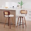KWPZQEB Swivel Bar Stools Set of 2, Upholstered Counter Height Bar Stools, Modern Counter Stools with Wood Legs for Kitchen Island Dining Room - 2 of 4