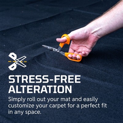 Black Medium Size Garage Carpet Mat with Anti-Slip Backing