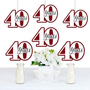 Big Dot of Happiness We Still Do - 40th Wedding Anniversary - Decorations DIY Anniversary Party Essentials - Set of 20
