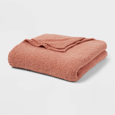King Cozy Chenille Bed Blanket Rust - Threshold™