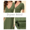 cheibear Women's Deep V Neck Short Sleeve Soft Stretchy Pajama Dress - 4 of 4