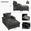 PAGED 31.1"Ergonomic Single Couch with Ottoman,Firm Support Sofa with Cupholders & USB Charging,Modern Chenille Sofa for Living Room - 4 of 4