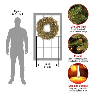 Winter Pine Cone Artificial Front Door Wreath with LED Lights
