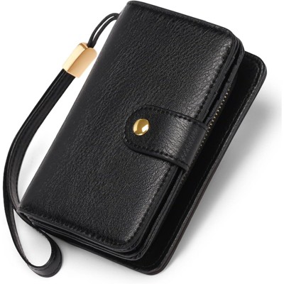 BEAFUP Small Wallet for Women,RFID Blocking PU Leather Wristlet Purse Large Capacity Bifold Wallet with ID Window for Travel,Shopping