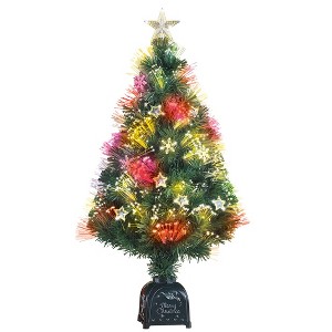 Collections Etc Rotating Fiber Optic Tabletop Christmas Tree 19 X 19 X 36 - 1 of 2