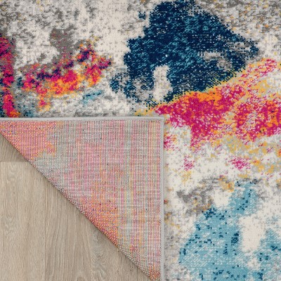 Bohemian Bliss Abstract Multi-Color Synthetic Area Rug 3'3"x5'