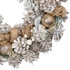 Northlight Glittered Pine with Burlap Bows Artificial Christmas Wreath - 14" - Unlit - 3 of 4