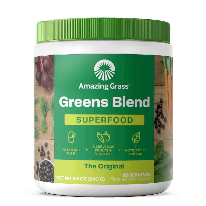 Amazing Grass Greens Blend Superfood Vegan Powder - Original - 8.5oz, 1 of 11