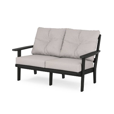 Polywood Braxton Deep Seating Outdoor Patio Loveseat Slate Gray/natural ...