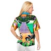 LA LEELA Women's Swim Overshirt Summer Vacation Beach Button Down Short Sleeve Hawaiian Shirts Blouse Tops For Women - 2 of 4