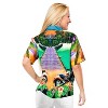 LA LEELA Women's Swim Overshirt Summer Vacation Beach Button Down Short Sleeve Hawaiian Shirts Blouse Tops For Women - image 2 of 4