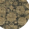 Charcoal Gold And Tan Floral Washable Indoor Outdoor Area Rug - 4 of 4