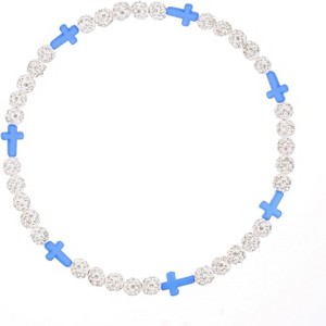 Baseball Beaded Cross Necklace for Boys Girls Kids Men,Rhinestone Necklace -Baseball Ice Cross Necklace Drip Gifts for Players Athletes Christian - 1 of 4