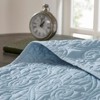 FIONECA Cottage Style Reversible Antimicrobial Bedding Set Fleur De Lis Embroidered Machine Washable Quilt Shams - 3 of 4