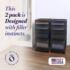 Homz Clear Plastic 4 Drawer Medium Home Organization Storage Container Tower w/2 Large and 2 Small Drawers, and Removeable Caster Wheels - 2 of 4