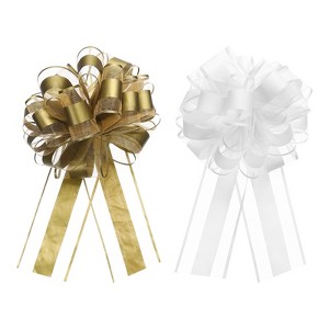 Unique Bargains Big Pull Bow Organza Gift Wrapping Ribbon for Wedding Car Baskets Presents 10 Pcs - 1 of 4