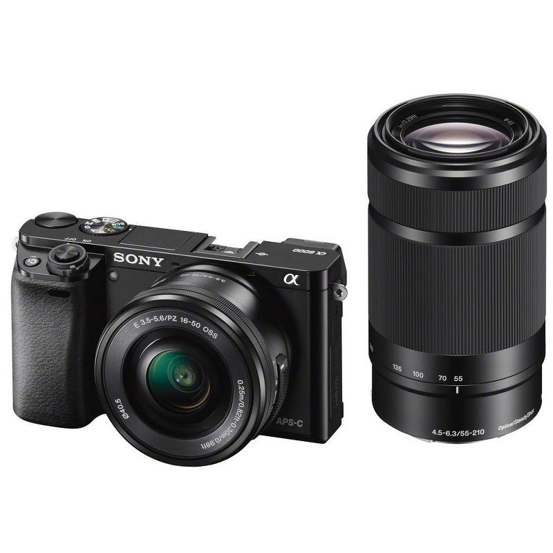 Sony Alpha a6000 Mirrorless Digital Camera - Black w/ 16-50mm and 55-210mm Power Zoom Lenses, 1 of 4