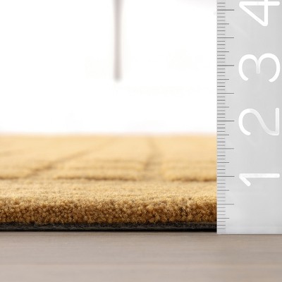 Golden Yellow Hand-Tufted Wool Rectangular Area Rug, 6' x 9'