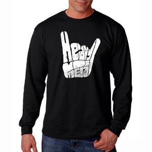LA Pop Art Men's Word Art Long Sleeve T-shirt - Heavy Metal - 1 of 4