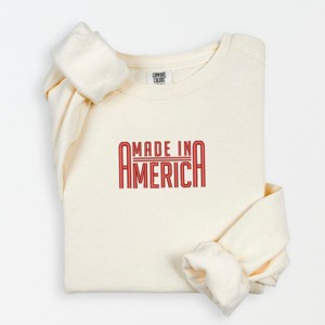 Simply Sage Market Embroidered Made In America Rounded Lightweight Garment Dyed Sweatshirt - 1 of 4