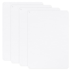 Unique Bargains Aluminum Reflective UV Protected Waterproof Durable White Blank Metal Signs 4 Pcs - 1 of 4