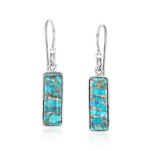 Ross-Simons Turquoise Drop Earrings in Sterling Silver - 1 of 3