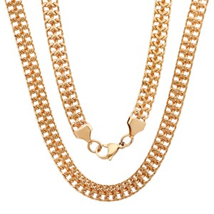 Steeltime Men's stainless steel flat fancy chain link necklace. Color Options: Silver, Gold - 1 of 4