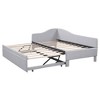 MAYEERTY Twin Size L-Shaped Upholstered Daybed, Pop Up Trundle, Bedroom, Beige - 3 of 4